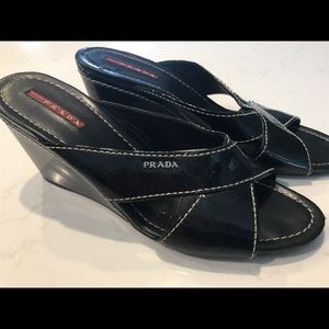 Prada Patent wedge Sandals