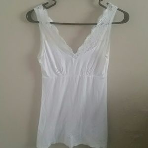 Express white lace trim top