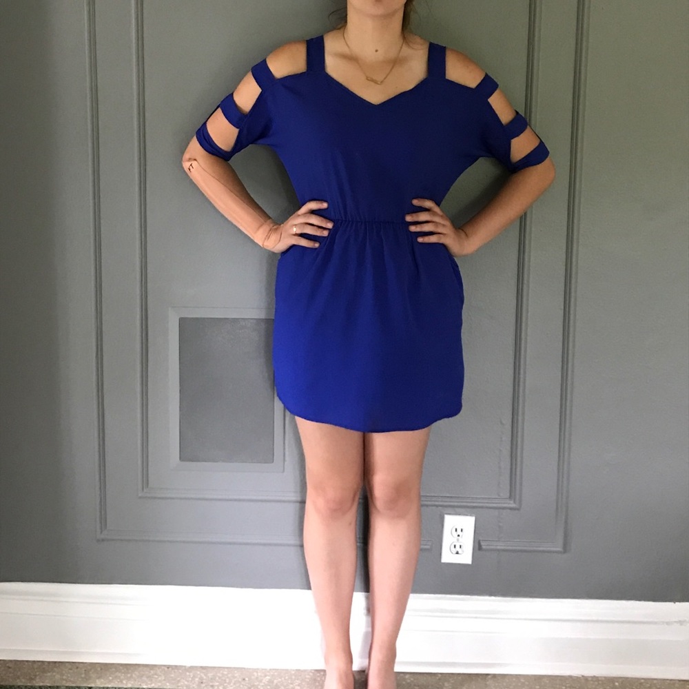 Blue skater dress (with pockets!)