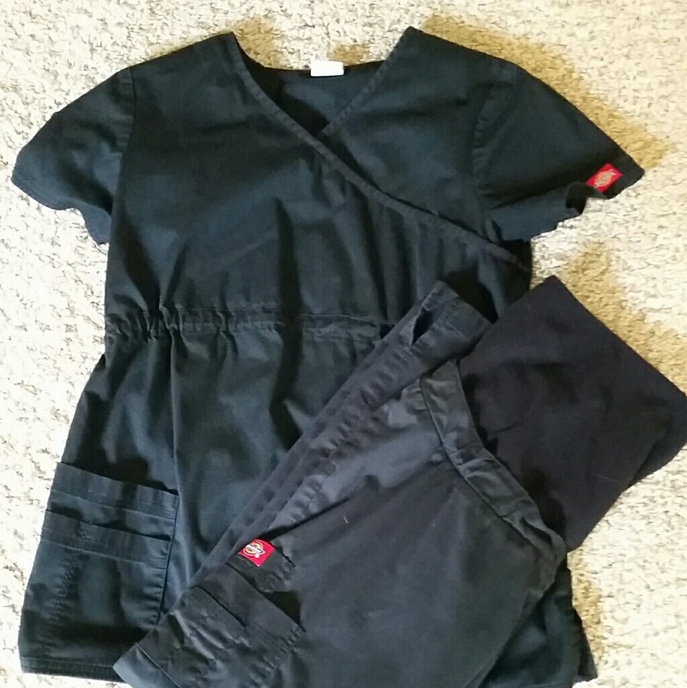 Black Maternity Scrub Set