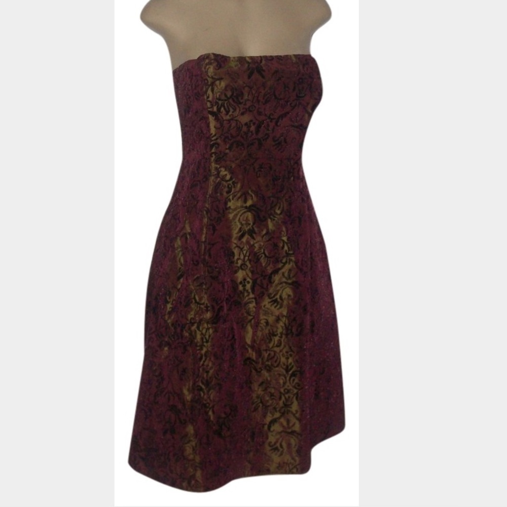 shelli segal laundry strapless jacquard bandeau