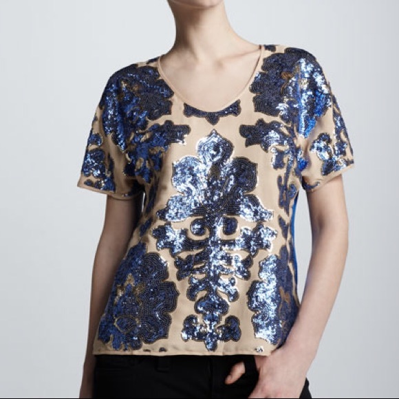 Sequin blue top - Picture 1 of 2