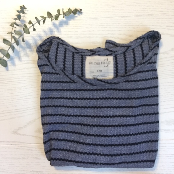 Free people peplum waffle knit long sleeve top - Picture 2 of 6