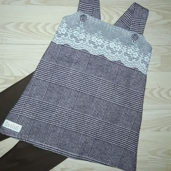 NWOT Winter 2 pcs flannel top knit leggings sz. 2 - Picture 3 of 4