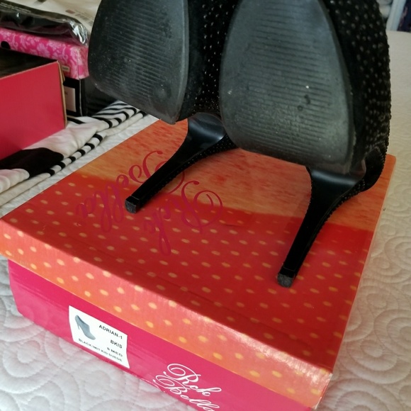 JEWEL BLACK PLATFORM BOOTIES like New - Picture 7 of 8
