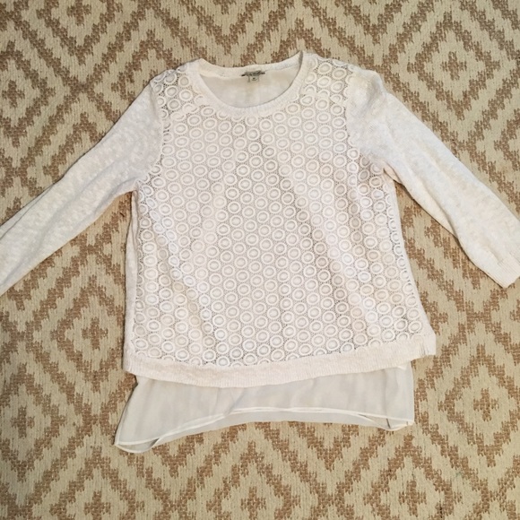 Lucky Brand Lace Sweater - Picture 1 of 3