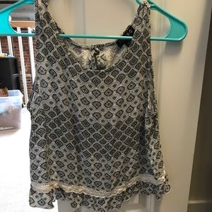 Black and white lace tank top