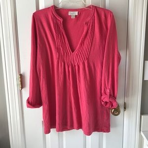 Coral Women's rolled sleeve tunic
