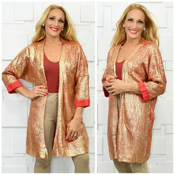 METALLIC KNITTED COZY CARDIGAN - Picture 2 of 4