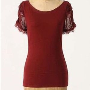 Anthropologie lace sleeve top Anthropologie lace sleeve top