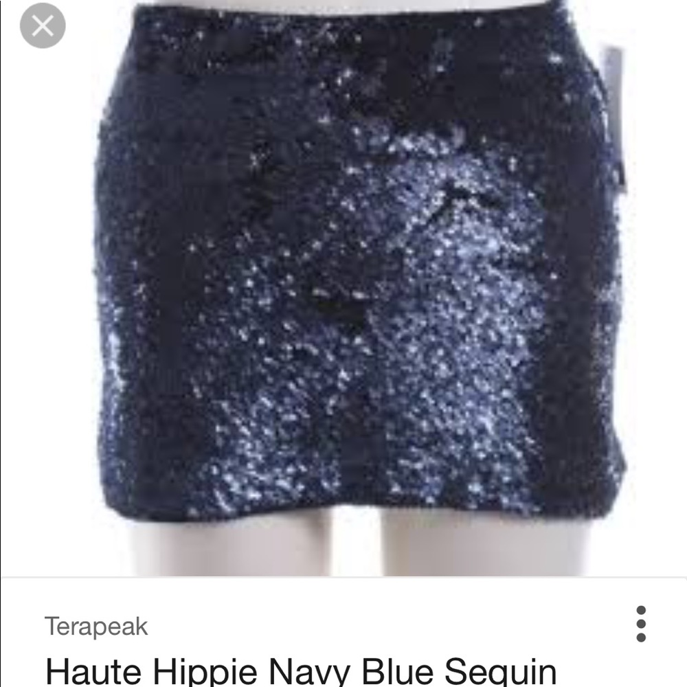 Haute Hippie Navy Blue Sequin Mini