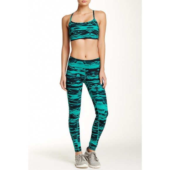 Zella Pants - Z By Zella | Flow Print Legging - Teal / Black