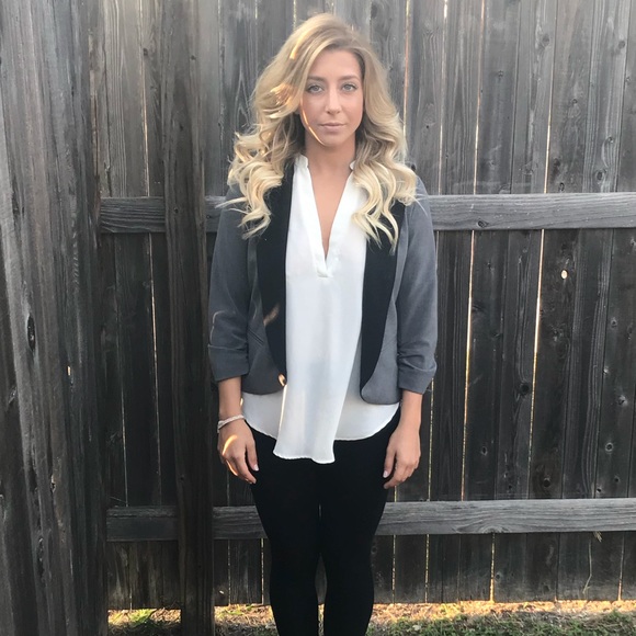 Women's Size Small Grey and Black Blazer - Picture 2 of 7