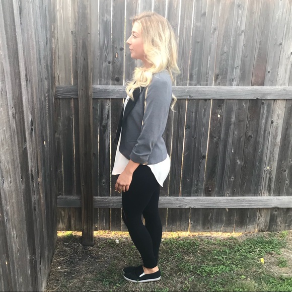 Women's Size Small Grey and Black Blazer - Picture 3 of 7