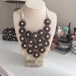 Stella and Dot Wooden Bib Necklace Stella and Dot Wooden Bib Necklace