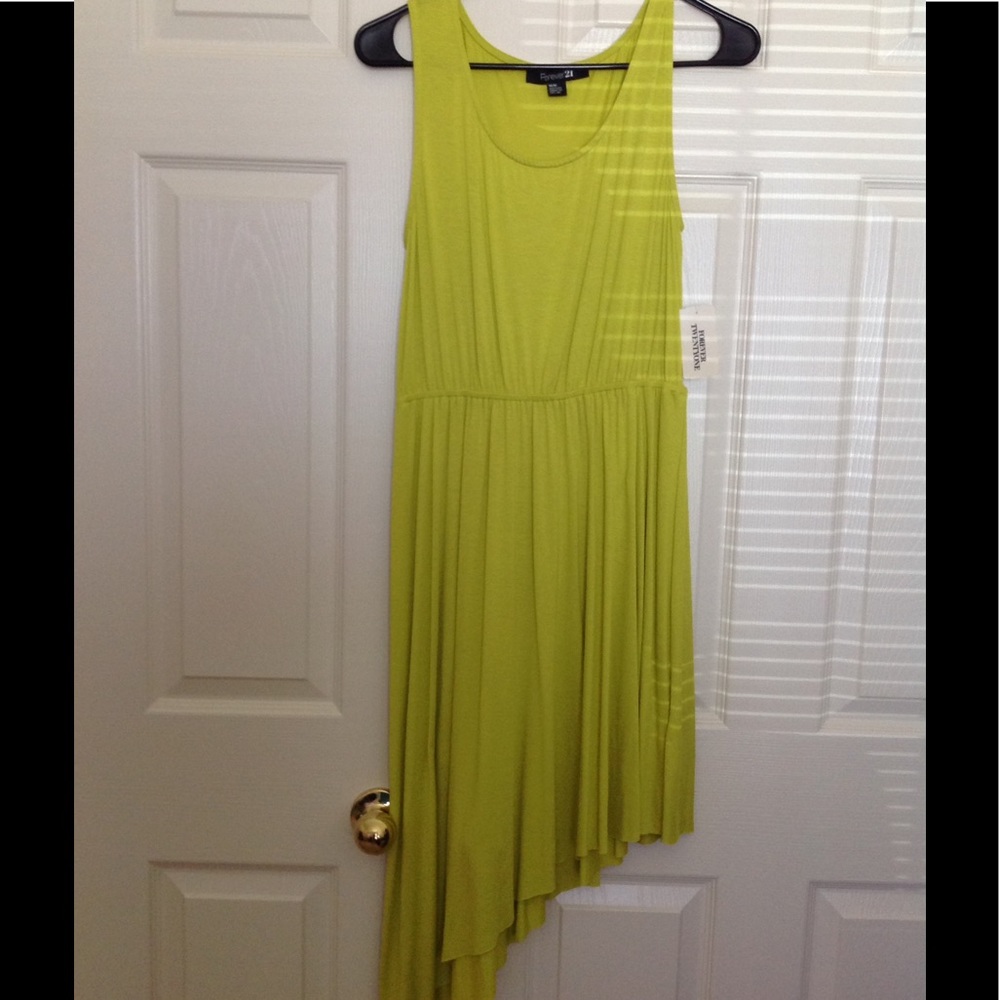 Lime High Low Summer Dress