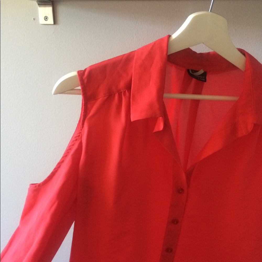 Sparkle & fade Red Button Up