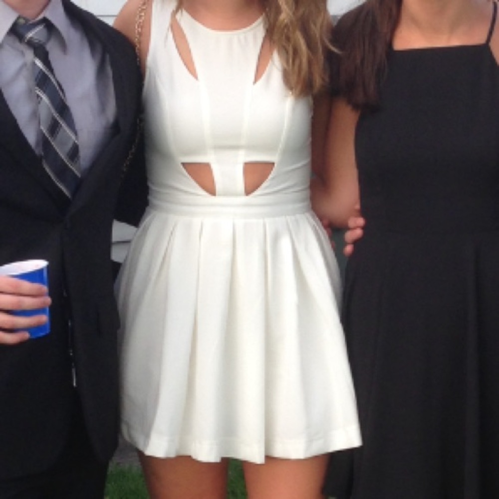 White Cut-Out Dress