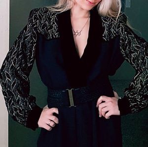 Vintage 80s Black and Gold J.S.J. Jumpsuit