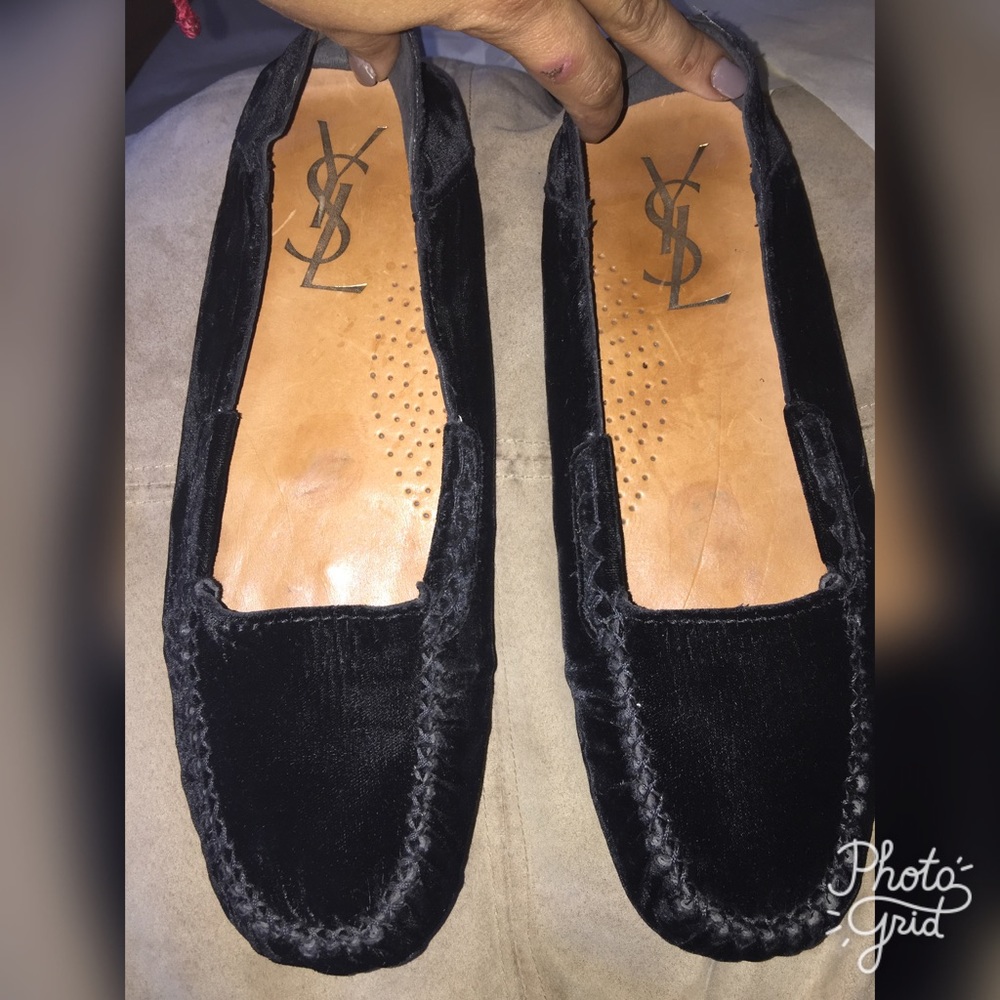 Yves Saint Laurent 41 US 11 Black Velvet Loafer