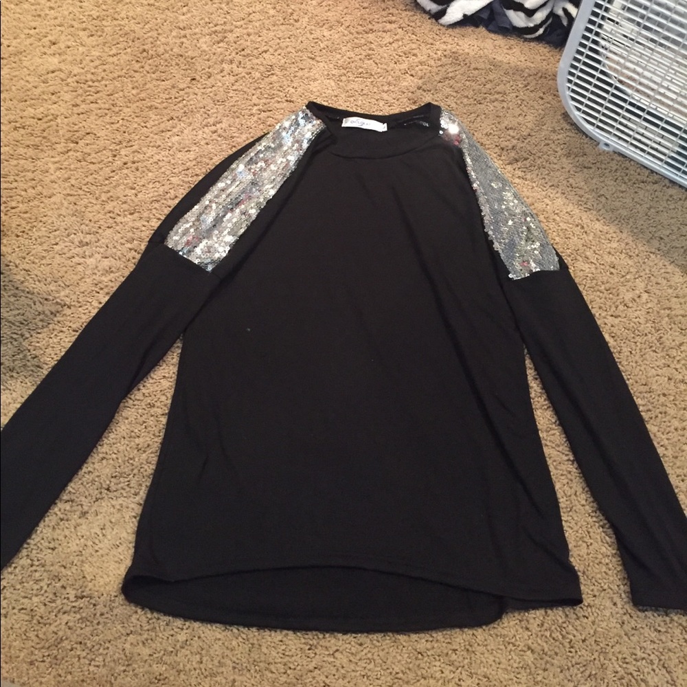 Black sparkly long sleeve