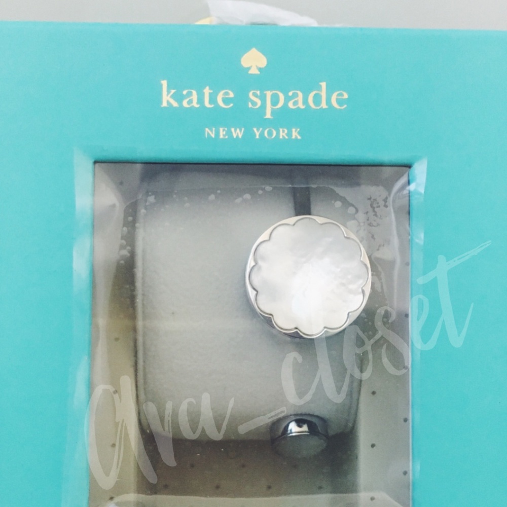 Kate Spade Tracker silver-tone and white bangle