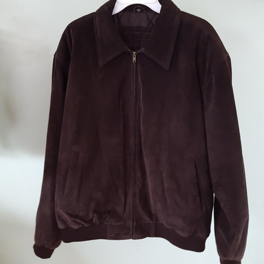 MENS CHOCOLATE BROWN SUEDE LEATHER JACKET
