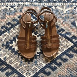 Brown leather sandals