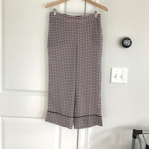 Zara Basic silky patterned cropped pants sz XS Zara Basic silky patterned cropped pants sz XS