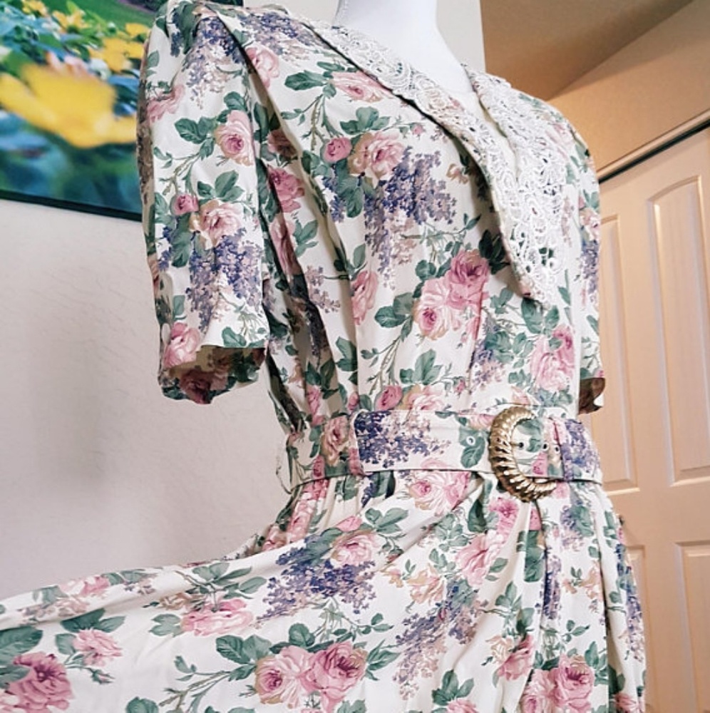 Vintage 80s Floral Dress by SO Fashions
