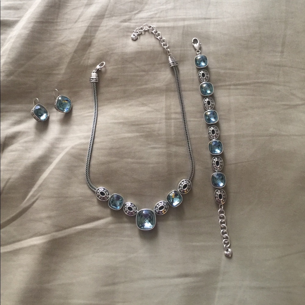 Brighton necklace, bracelet and earrings.