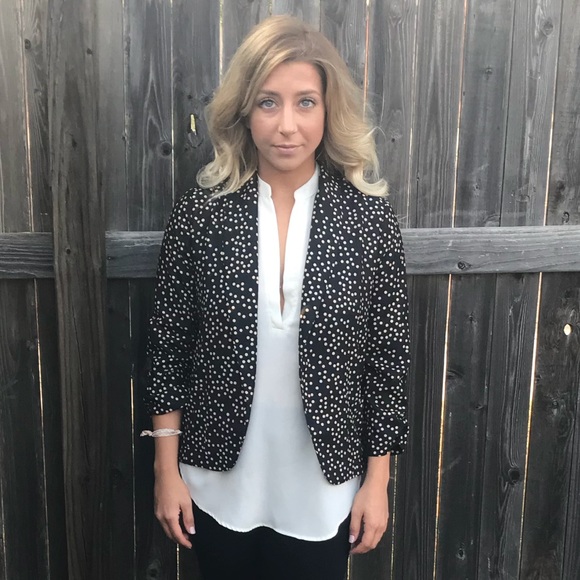 Women's Size XS Midnight Blue and Nude Blazer - Picture 4 of 6