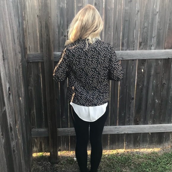 Women's Size XS Midnight Blue and Nude Blazer - Picture 2 of 6