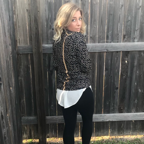 Women's Size XS Midnight Blue and Nude Blazer - Picture 3 of 6