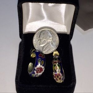 CLOISONNÉ EARRINGs HAND -PAINTED in BEIJING