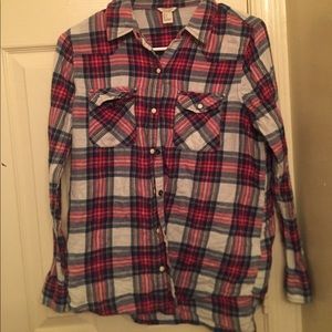 Pink and Blue Plaid Shirt