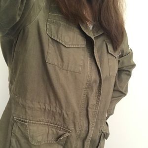 Military green old navy jacket