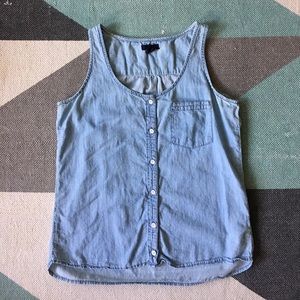 Gap chambray button up tank Gap chambray button up tank