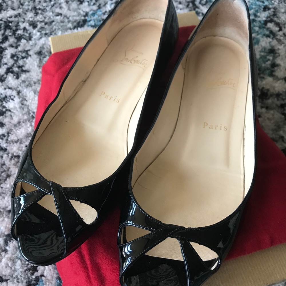 Christian Louboutin Teresa black flats sz 38.5