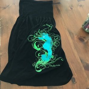 Black and turquoise cover up, small/medium
