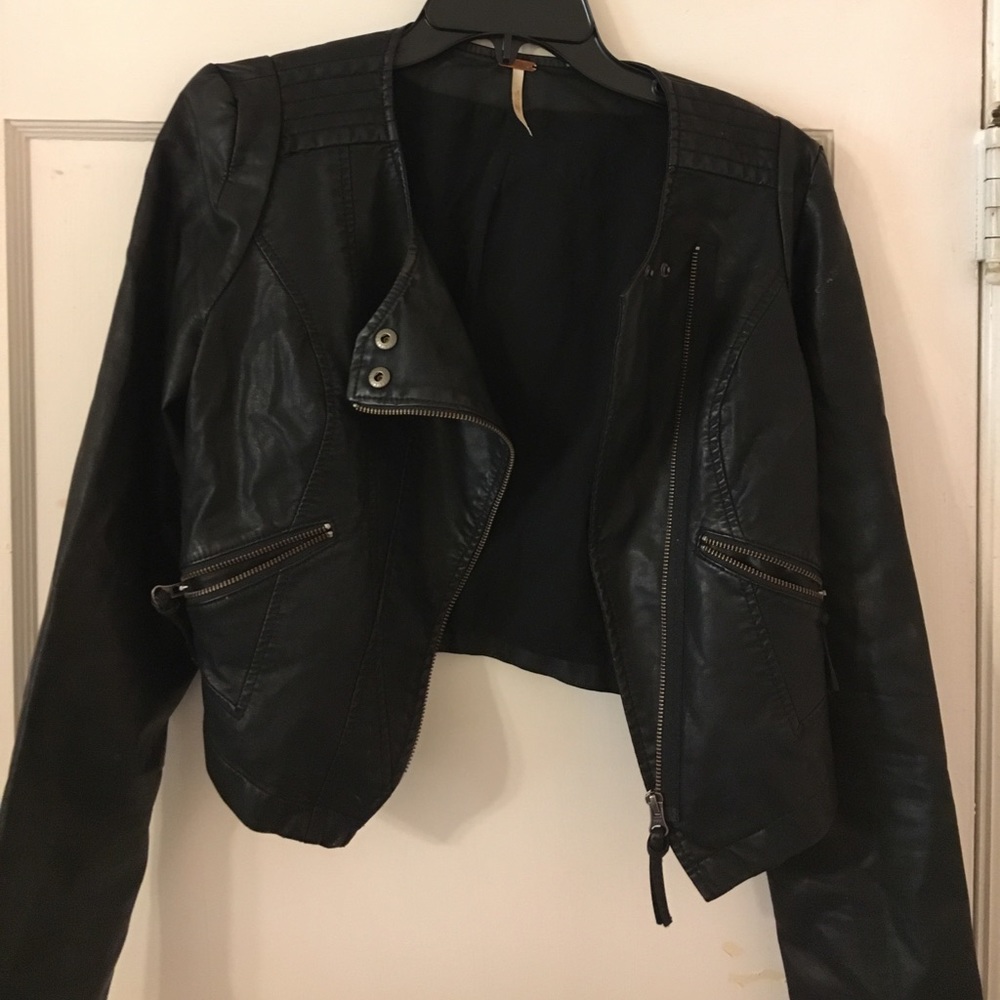 Black leather jacket