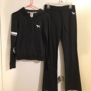 PINK Victoria Secret yoga pant and hoodie set