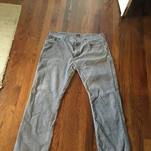 J crew slim straight gray corduroy