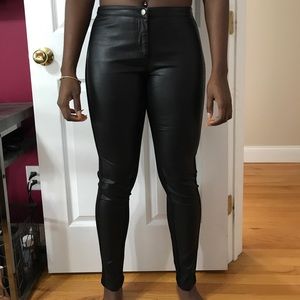 EUC STONES Faux Leather Paneled Pants Sz. M