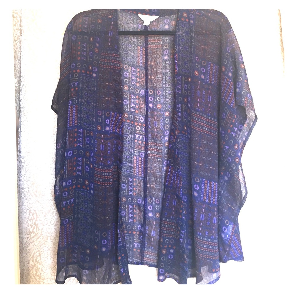 Sheer Patterned Kimono Shrug