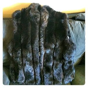 Fur vest silk linning