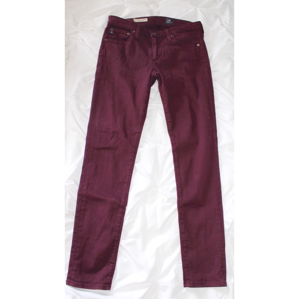 AG the Stevie Ankle Slim Straight Leg in Plum
