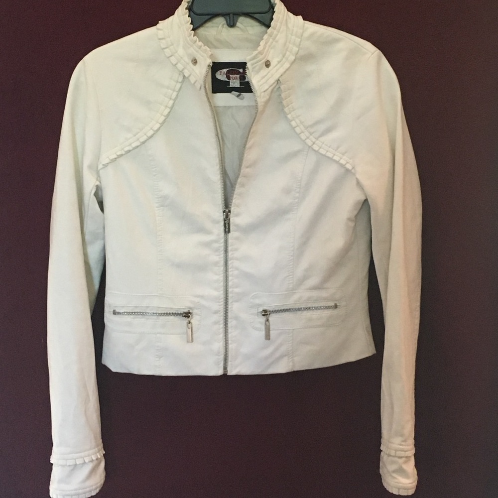 Ivory pleather jacket