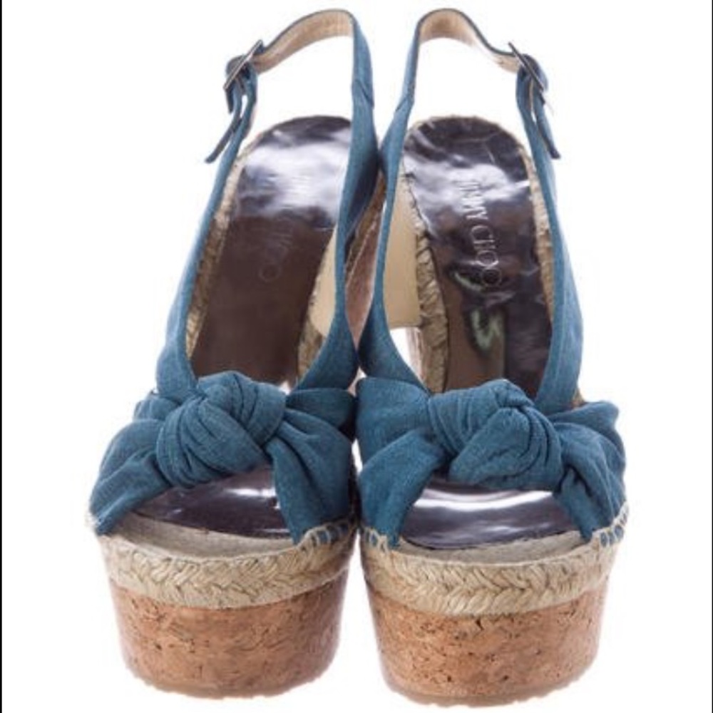 Jimmy Choo denim cork wedge