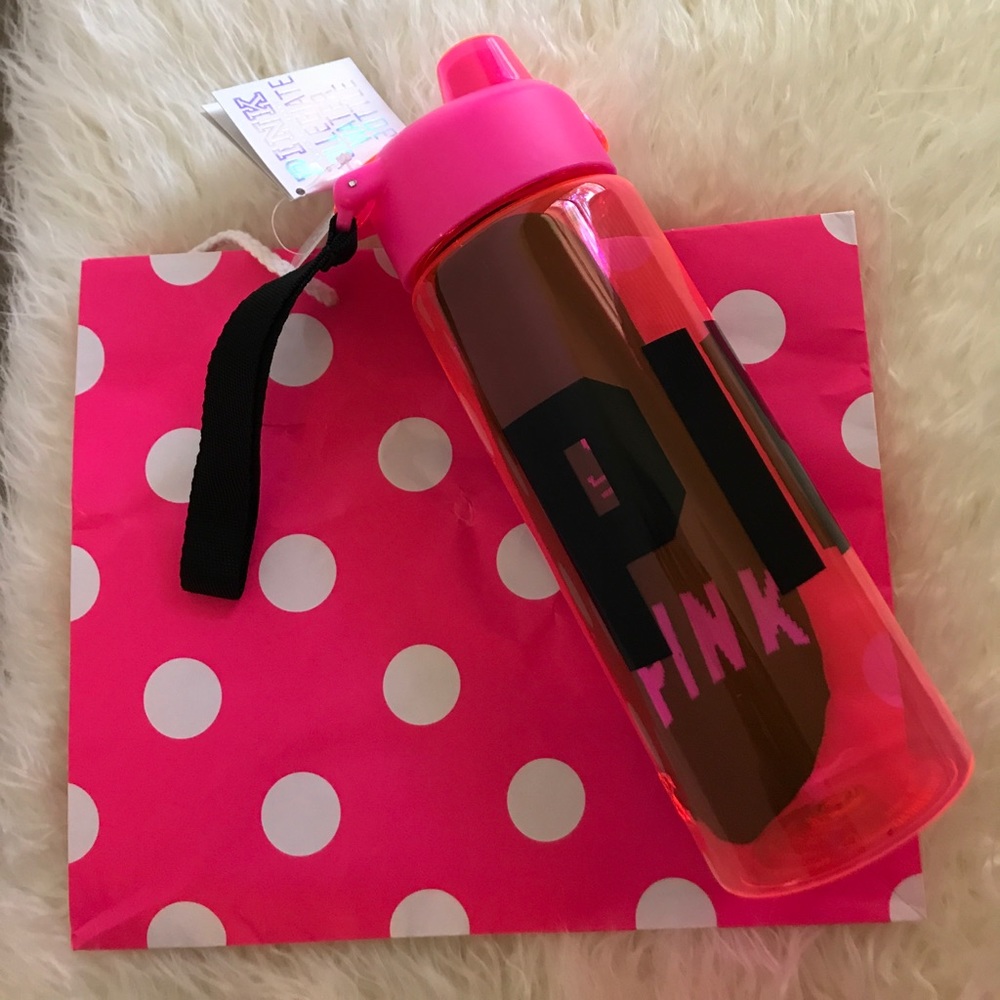 Pink collegiate water bottle